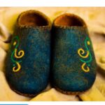 Price and Buy Unique Handmade Wool Felt Slippers with Intricate Curvy Design