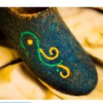 Price and Buy Unique Handmade Wool Felt Slippers with Intricate Curvy Design - Image 3
