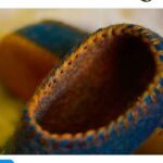 Price and Buy Unique Handmade Wool Felt Slippers with Intricate Curvy Design - Image 4