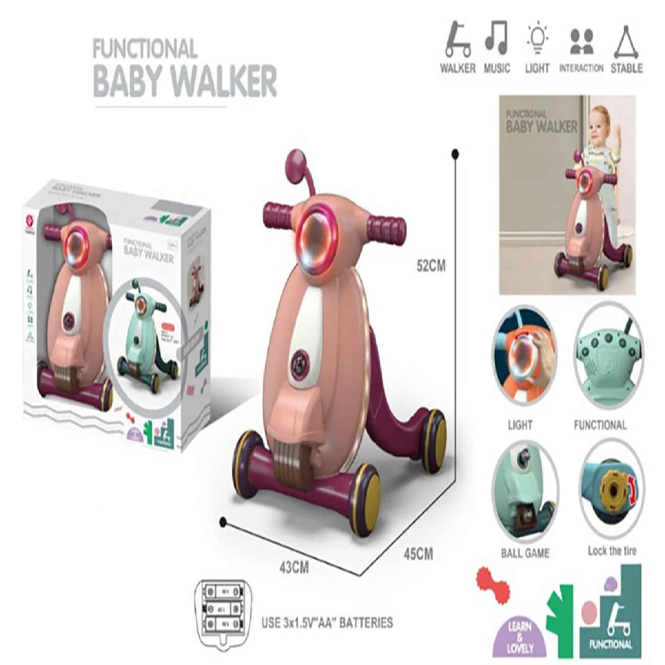Price and Buy Unique Motorbike Baby Walker – Convertible Scooter with Musical Panel & Safety Brake_69038604141cd.jpeg Price and Buy Unique Motorbike Baby Walker – Convertible Scooter with Musical Panel & Safety Brake - Image 3