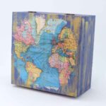Price and Buy Unique Wooden Tea Box with a World Map Print - Image 4