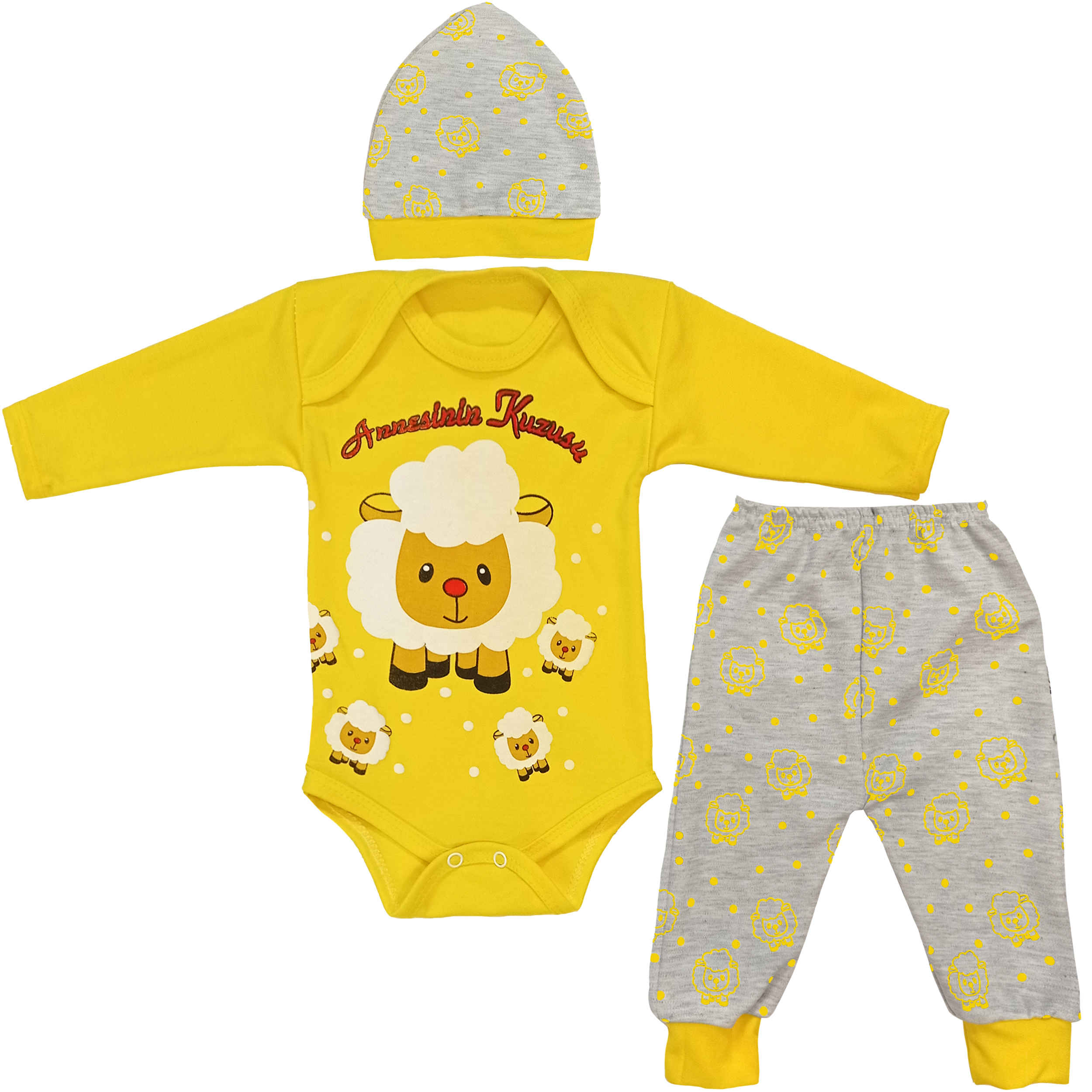 Price and Buy Unisex Baby Clothing Set of 3 Model Lamb_68ffe1490c9a5.jpeg Price and Buy Unisex Baby Clothing Set of 3 Model Lamb - Image 1