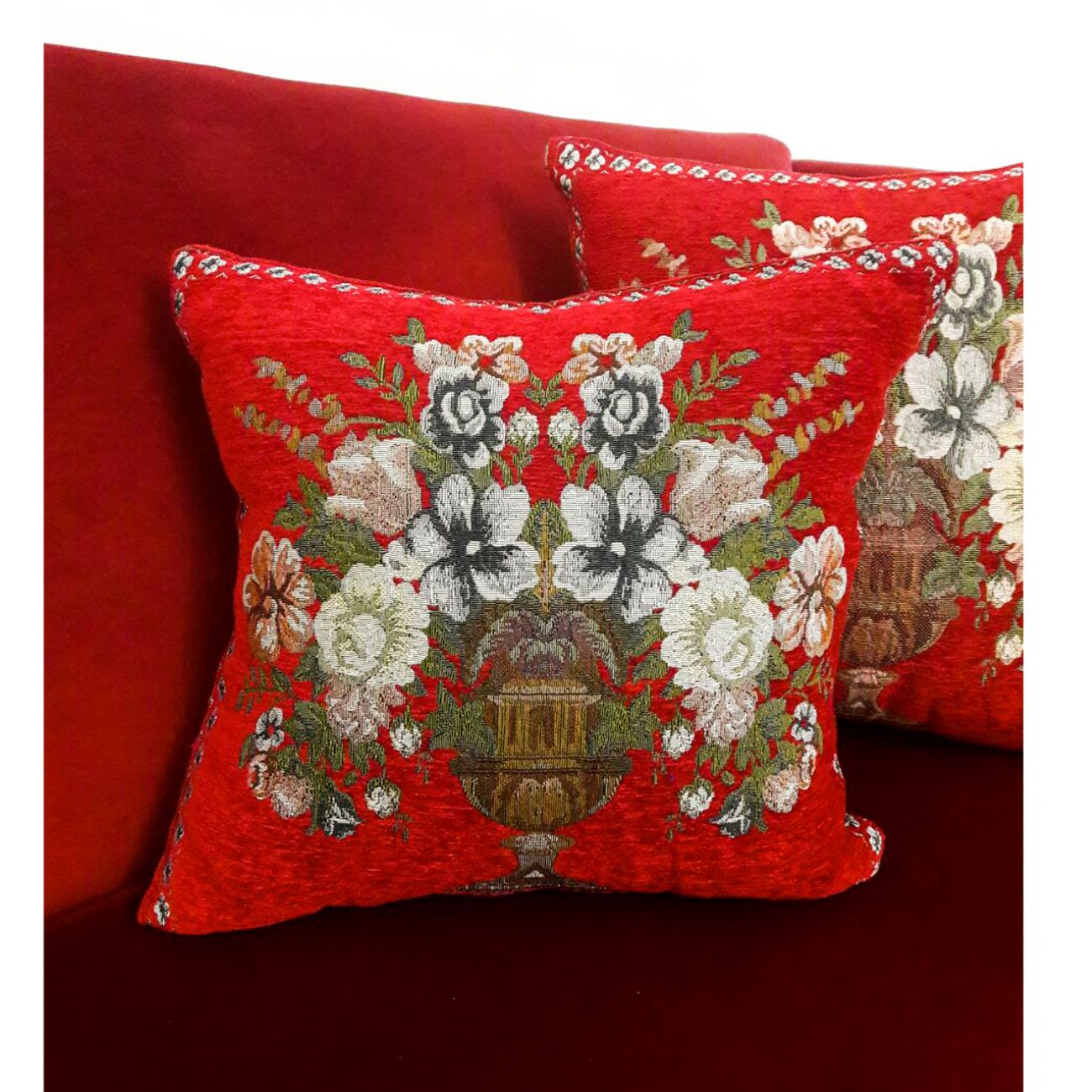 Price and Buy Velvet Cushion Cover One-Sided – Flower Vase Design (Set of 2) - Image 4