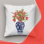 Price and Buy Velvet Cushion Cover with Elegant Vase Pattern – Timeless Home Décor (2x)