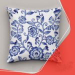 Price and Buy Velvet Cushion Cover with Intricate Large Floral Pattern (2x)