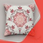 Price and Buy Velvet Cushion Cover with Vintage Geometric Floral Print (2x)
