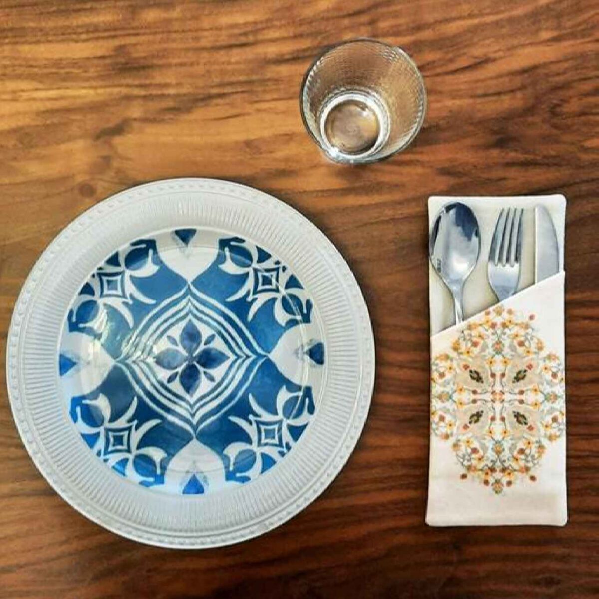 Price and Buy Velvet Cutlery Pouch – Chic Table Setting with Geometric Design - Image 3