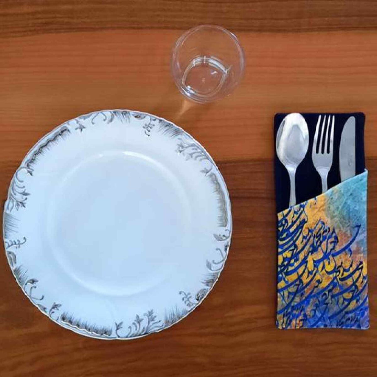 Price and Buy Velvet Cutlery Pouch with Persian Calligraphy – Dining Table Accessory - Image 4