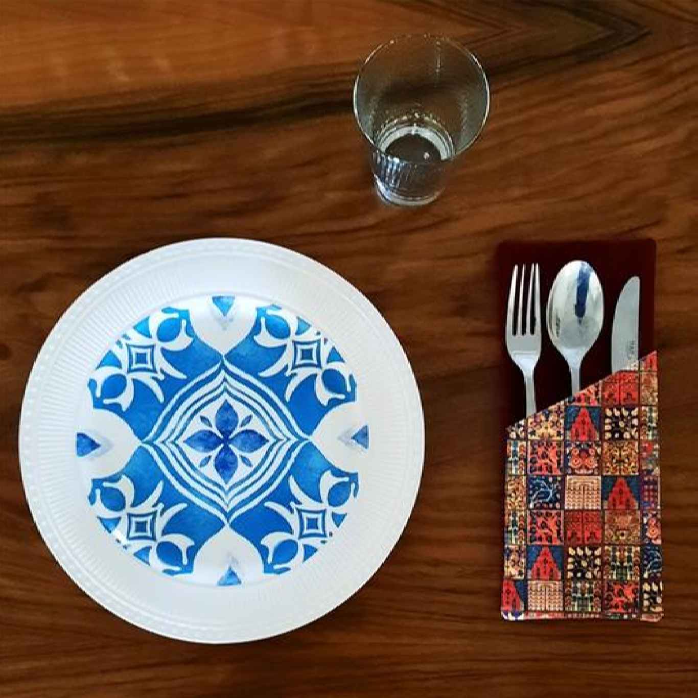 Price and Buy Velvet Cutlery Pouch with Persian Calligraphy – Elegant Yellow Design - Image 3