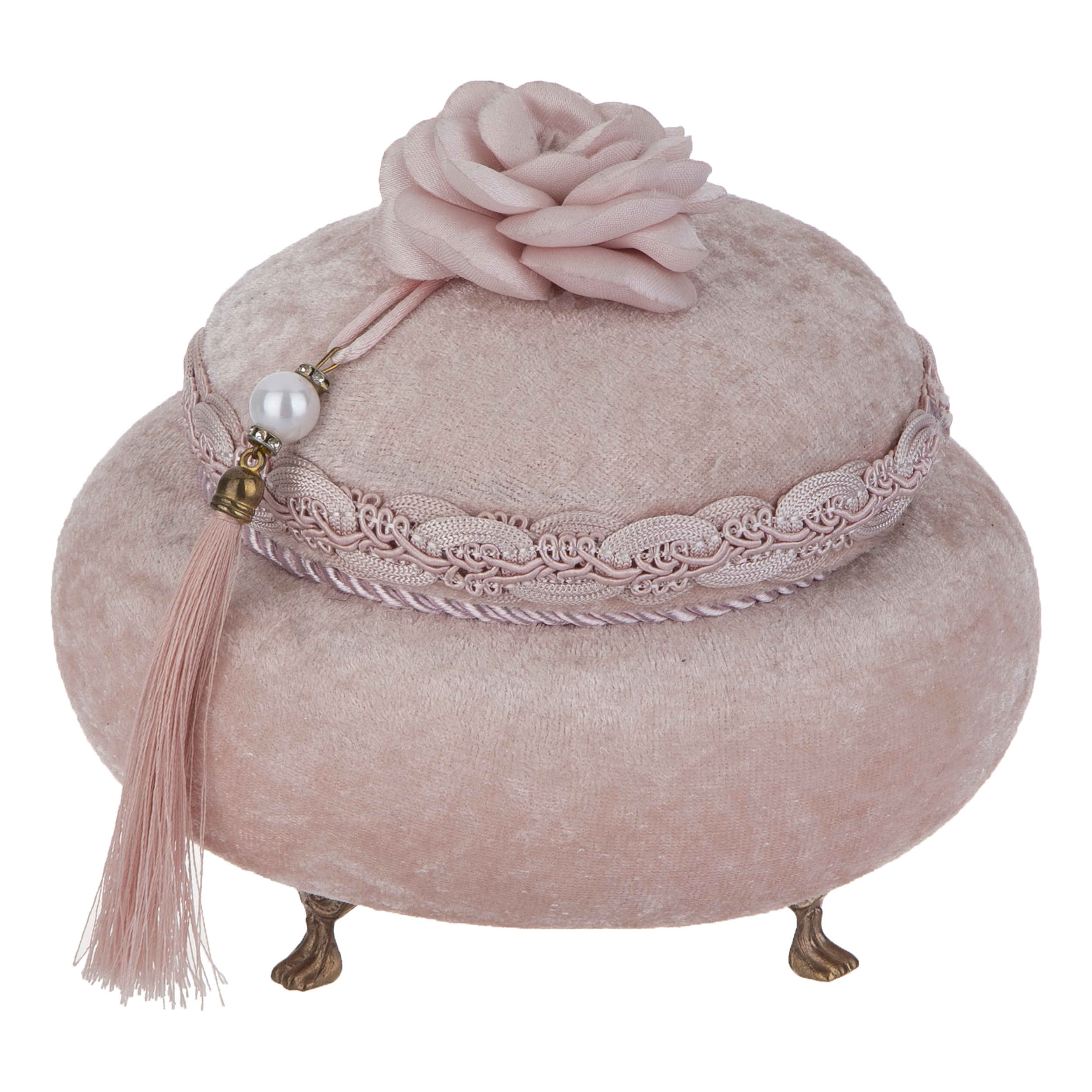 Price and Buy Velvet Jewelry Box With Flower Handle Model Chic