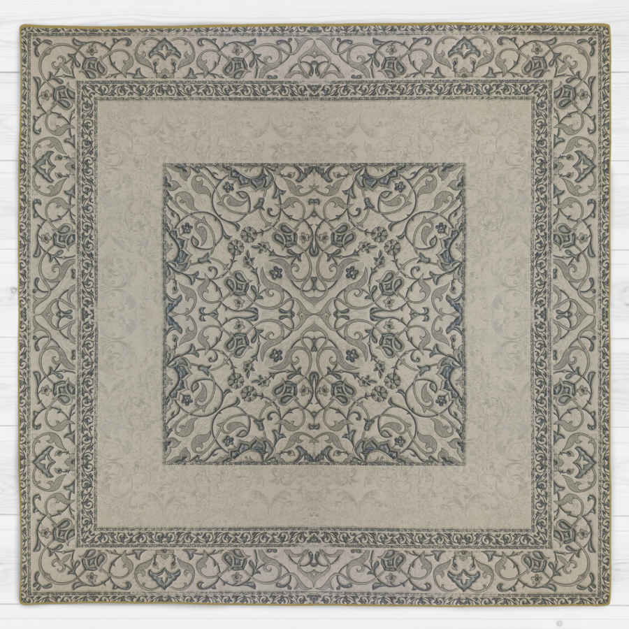 Price and Buy Velvet Tablecloth Persian Elegance Inspired Design Gray - Image 3