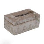Price and Buy Velvet Waste Basket & Tissue Box Cover Set with Tassel - Image 4
