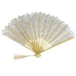 Price and Buy Venus Handmade Embroidery Fan – Delicate Cream Stitch Detailing