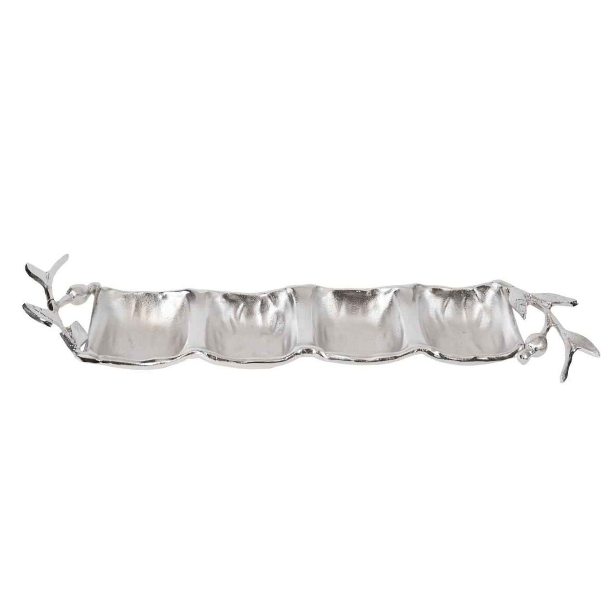 Price and Buy Versatile Serving Platter with 4 Sections Leaf Design