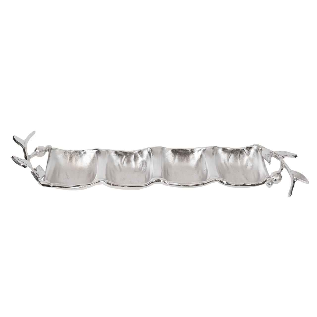 Price and Buy Versatile Serving Platter with 4 Sections Leaf Design