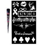 Price and Buy Vibrant Henna Kit with  Unique Stencils – Safe, Fun & Temporary Body Art (x17)