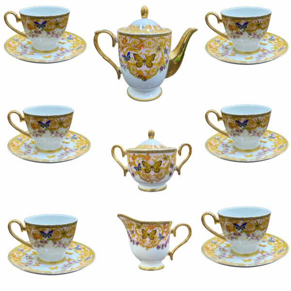 Price and Buy Victorian Porcelain Tea Set with Butterfly & Flower Pattern & Teapot and Saucer_69006fb75e7c3.jpeg Price and Buy Victorian Porcelain Tea Set with Butterfly & Flower Pattern & Teapot and Saucer