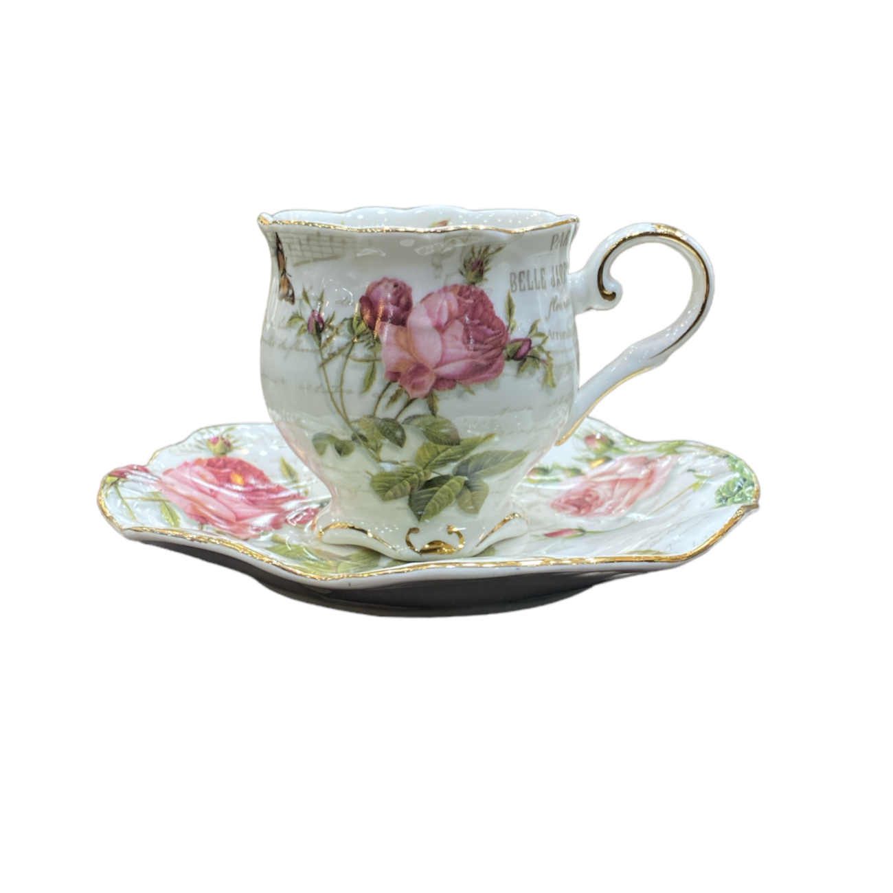 Price and Buy Victorian Porcelain Tea Set with Flower Pattern & Teapot and Saucer - Image 4