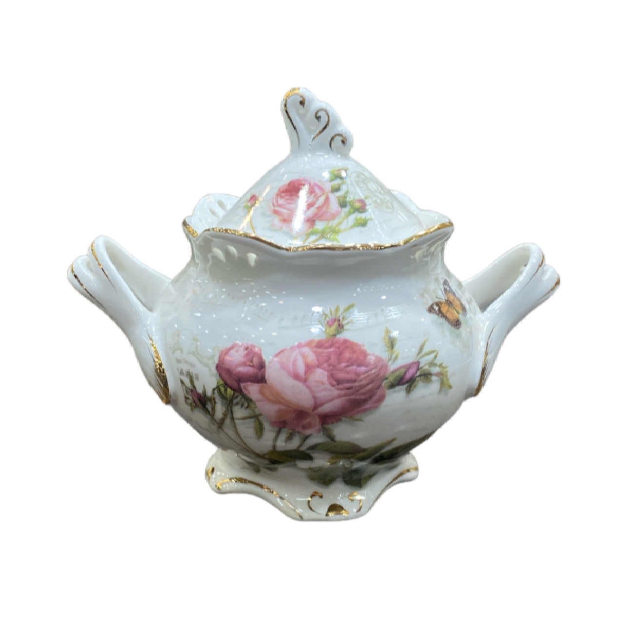 Price and Buy Victorian Porcelain Tea Set with Flower Pattern & Teapot and Saucer - Image 5