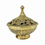 Price and Buy Vintage Brass Sugar Bowl with Intricate Lid Design