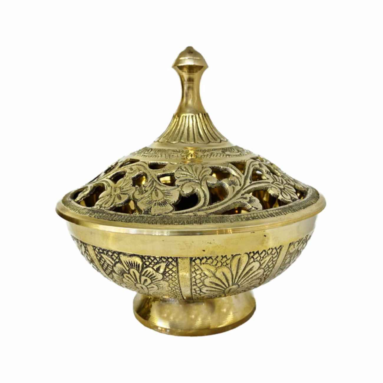 Price and Buy Vintage Brass Sugar Bowl with Intricate Lid Design_6900bf761c700.jpeg Price and Buy Vintage Brass Sugar Bowl with Intricate Lid Design - Image 1