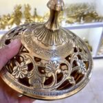 Price and Buy Vintage Brass Sugar Bowl with Intricate Lid Design - Image 5