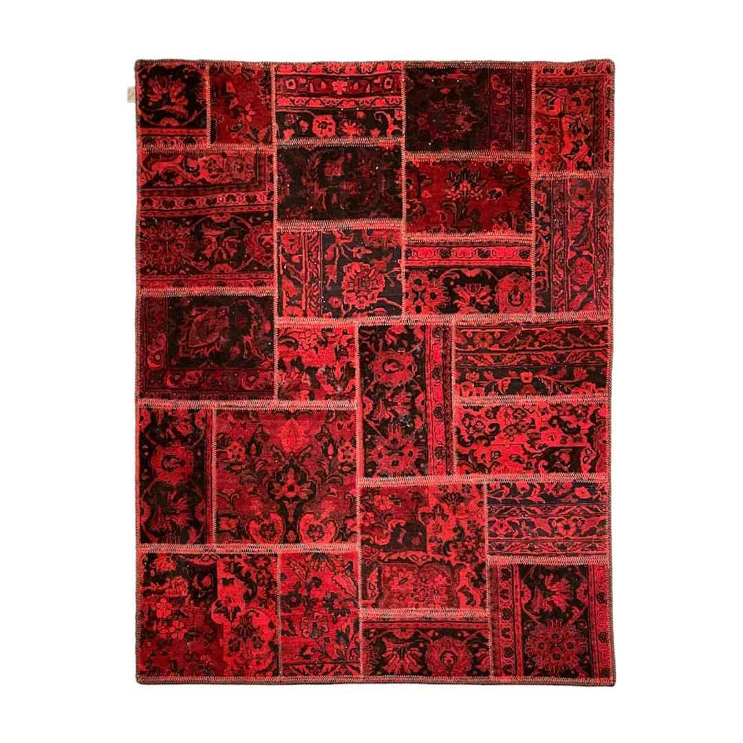 Price and Buy Vintage Persian Hand-Knotted Patchwork Carpet Abstract Red