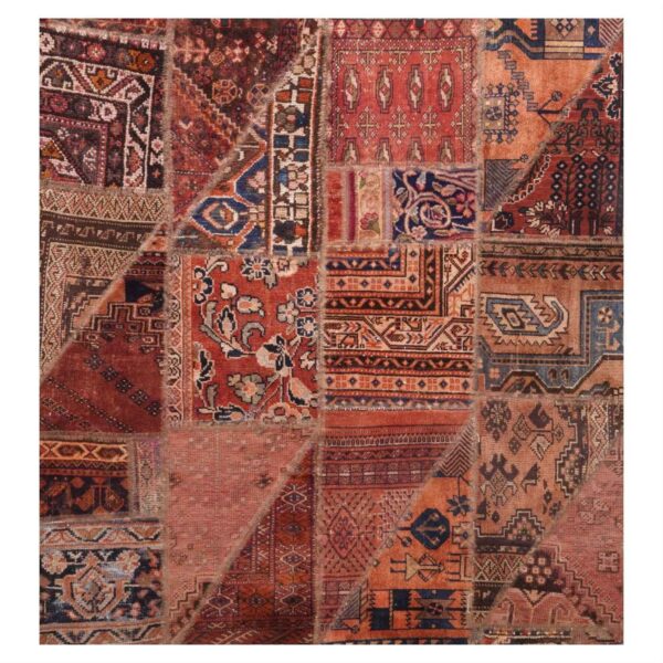 Price and Buy Vintage Persian Hand-Knotted Patchwork Carpet Brick Red_68feccc091866.jpeg Price and Buy Vintage Persian Hand-Knotted Patchwork Carpet Brick Red