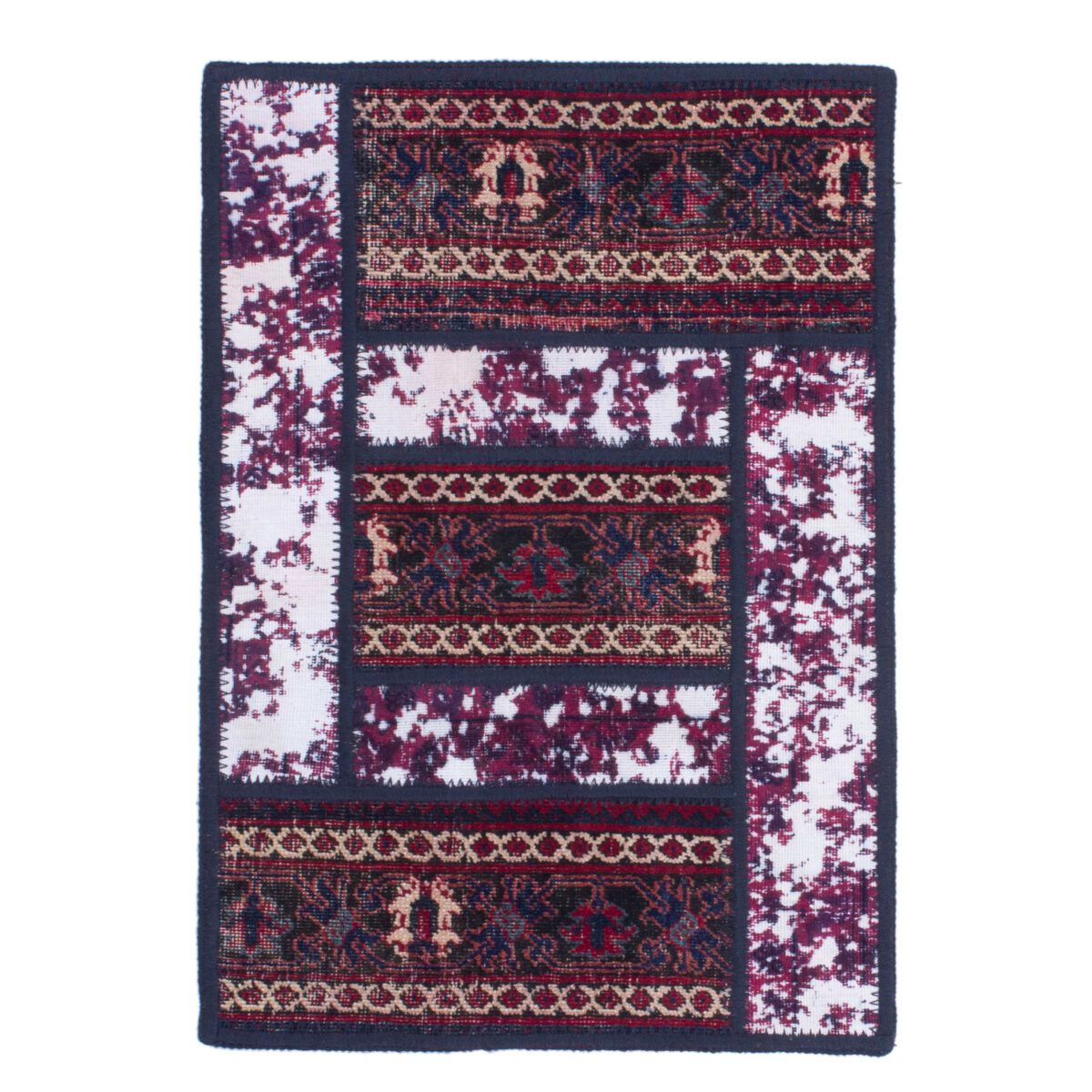 Price and Buy Vintage Persian Hand-Knotted Patchwork Carpet Crimson