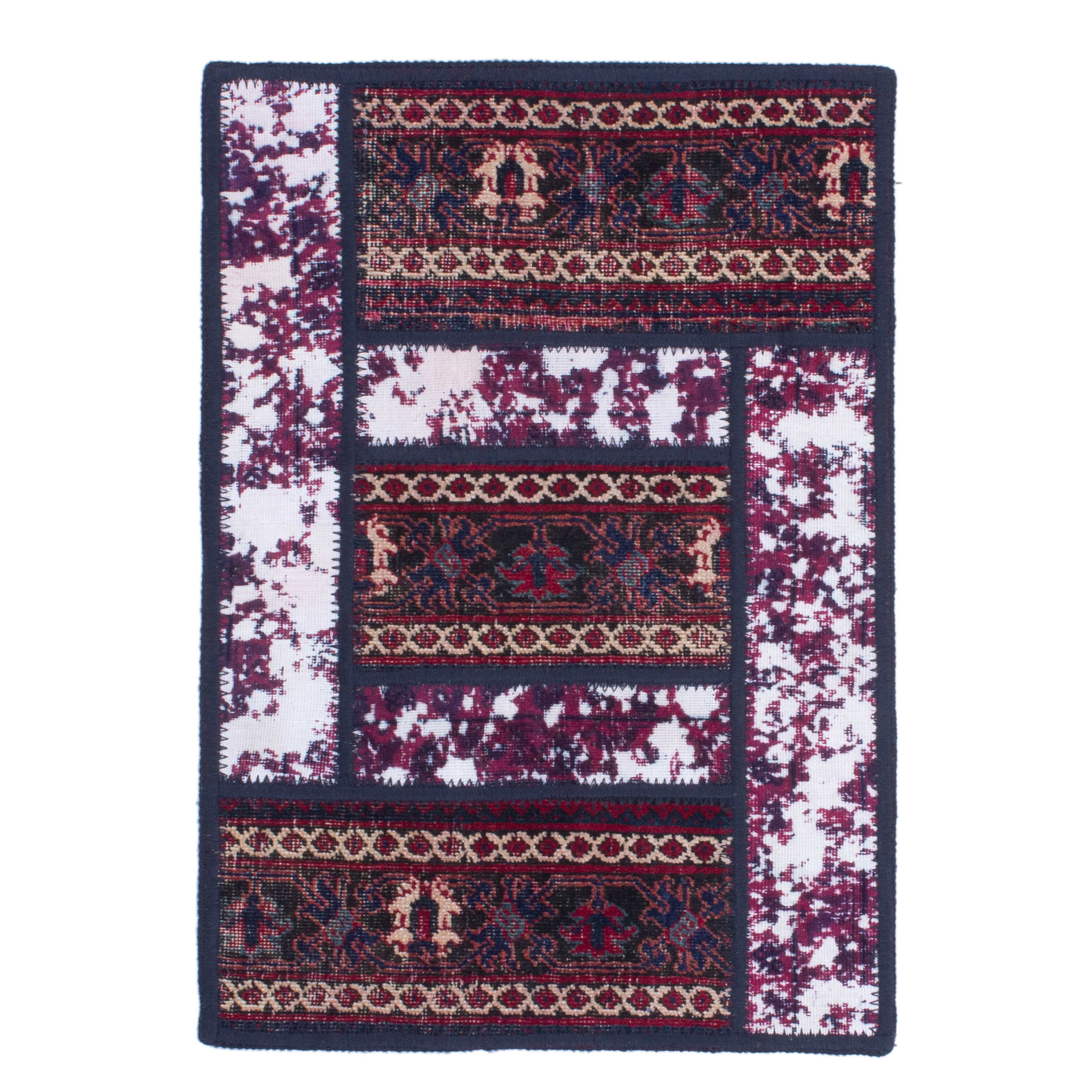 Price and Buy Vintage Persian Hand-Knotted Patchwork Carpet Crimson