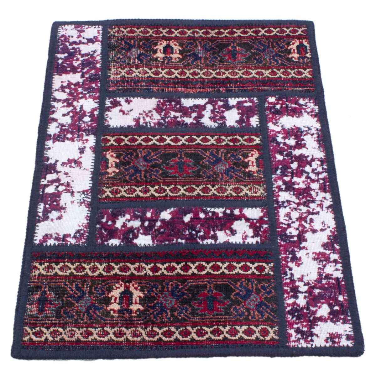 Price and Buy Vintage Persian Hand-Knotted Patchwork Carpet Crimson - Image 4