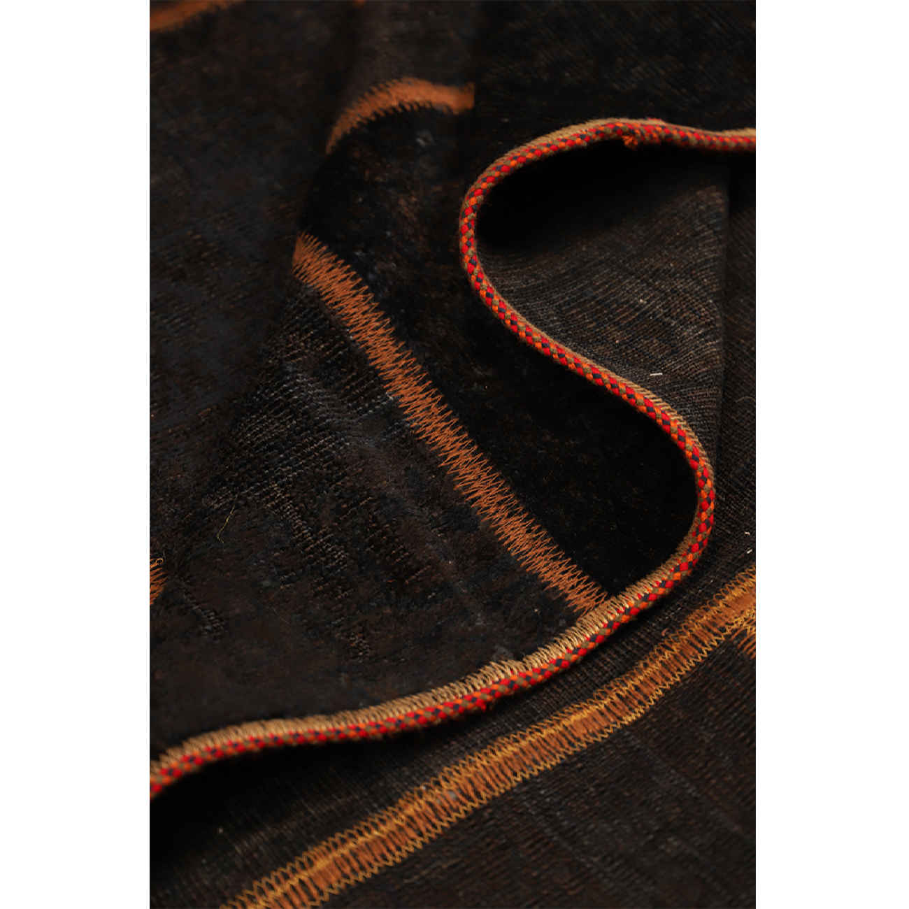 Price and Buy Vintage Persian Hand-Knotted Patchwork Carpet Dark Brown - Image 5