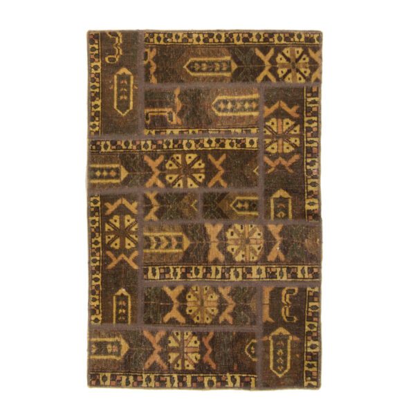 Price and Buy Vintage Persian Hand-Knotted Patchwork Carpet Geometric Brown_68feda0f3a41e.jpeg Price and Buy Vintage Persian Hand-Knotted Patchwork Carpet Geometric Brown