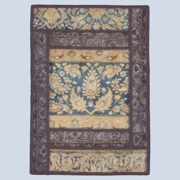 Price and Buy Vintage Persian Hand-Knotted Patchwork Carpet Geometric Cream_68febb5a8532a.jpeg Price and Buy Vintage Persian Hand-Knotted Patchwork Carpet Geometric Cream