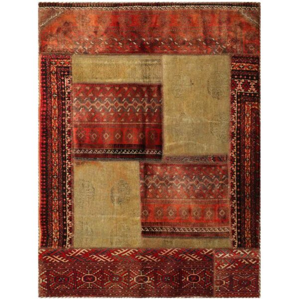 Price and Buy Vintage Persian Hand-Knotted Patchwork Carpet Geometric Red_68ff323a9b38a.jpeg Price and Buy Vintage Persian Hand-Knotted Patchwork Carpet Geometric Red