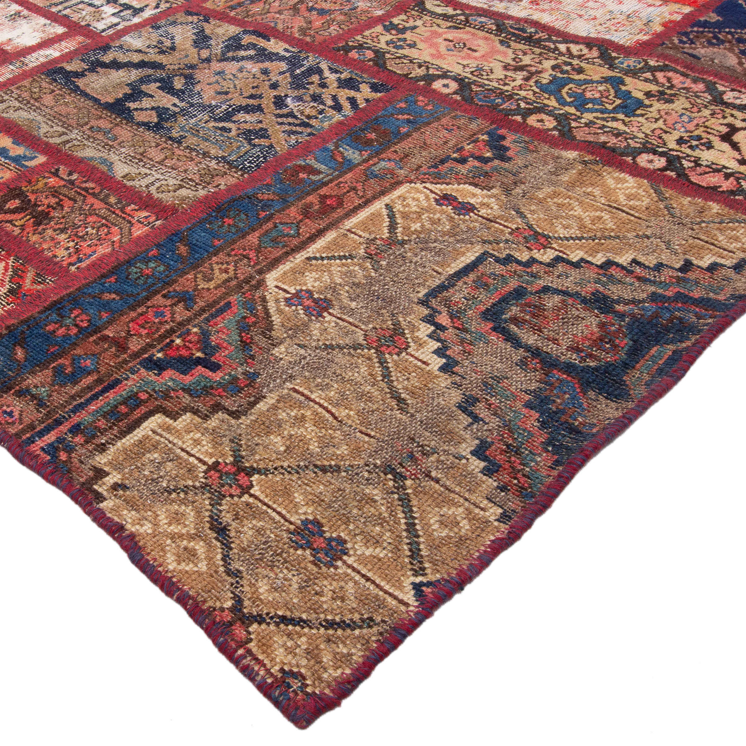 Price and Buy Vintage Persian Hand-Knotted Patchwork Carpet Geometric - Image 4
