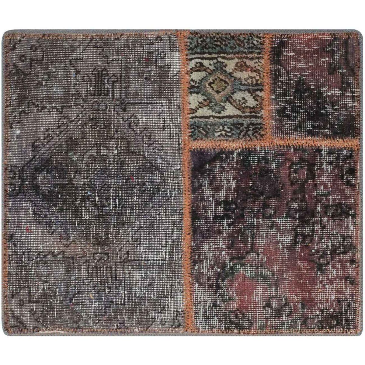 Price and Buy Vintage Persian Hand-Knotted Patchwork Carpet Geometric - Image 4