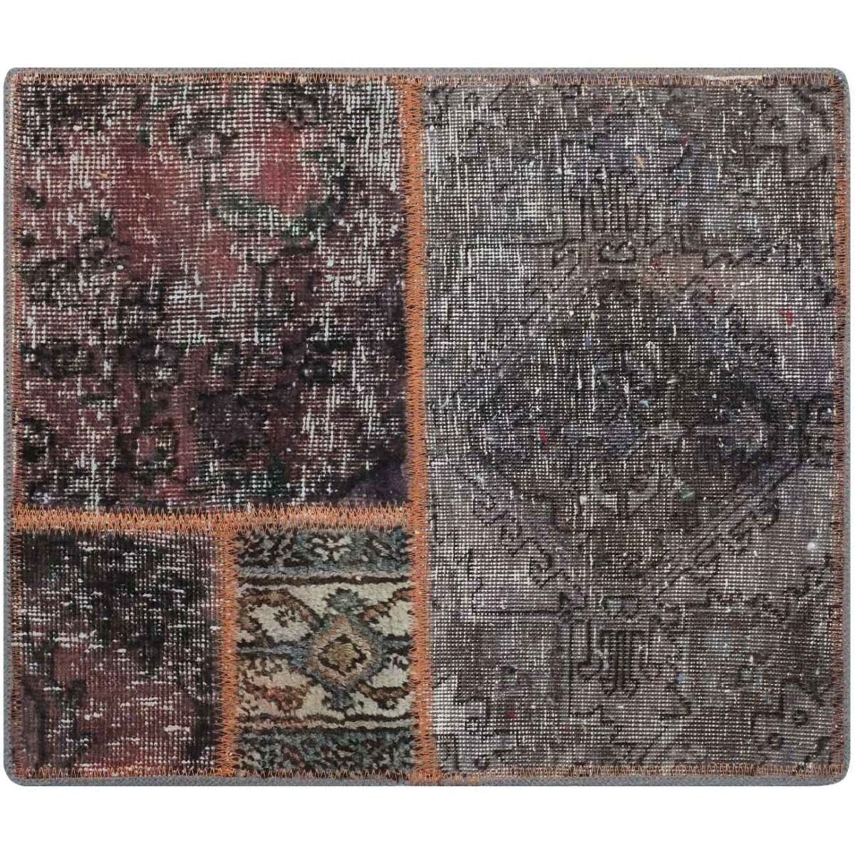 Price and Buy Vintage Persian Hand-Knotted Patchwork Carpet Geometric - Image 5