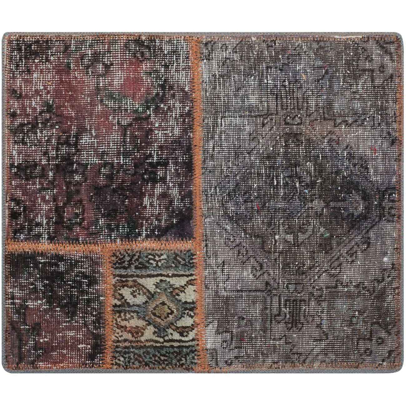 Price and Buy Vintage Persian Hand-Knotted Patchwork Carpet Geometric - Image 5