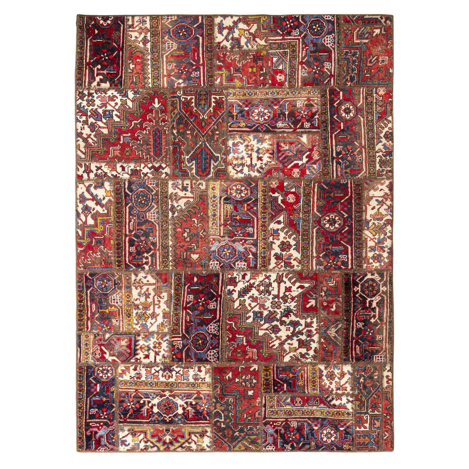 Price and Buy Vintage Persian Hand-Knotted Patchwork Carpet Geometric