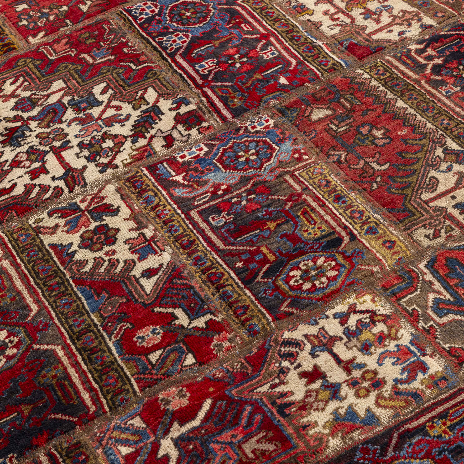 Price and Buy Vintage Persian Hand-Knotted Patchwork Carpet Geometric - Image 5