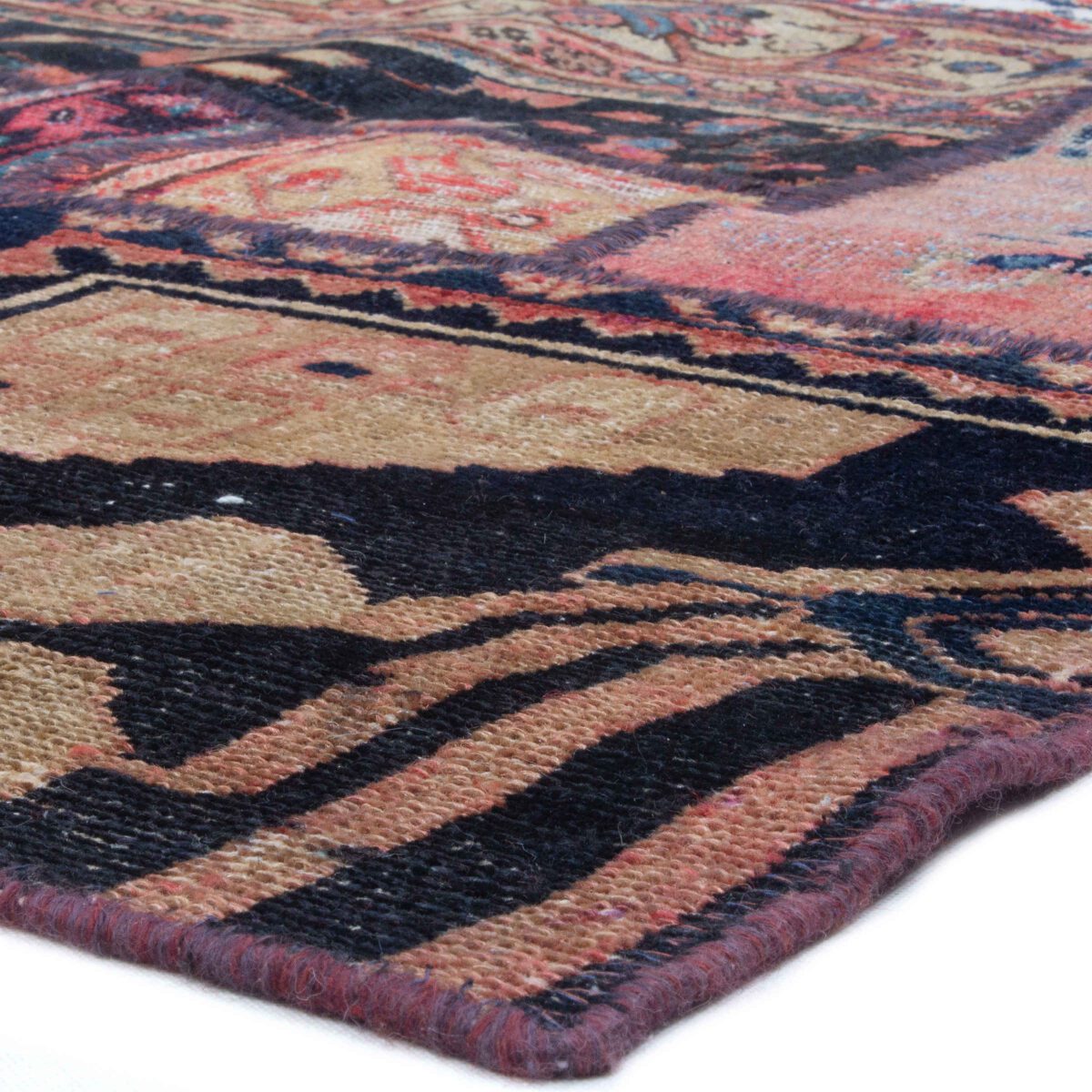 Price and Buy Vintage Persian Hand-Knotted Patchwork Carpet Geometric - Image 5