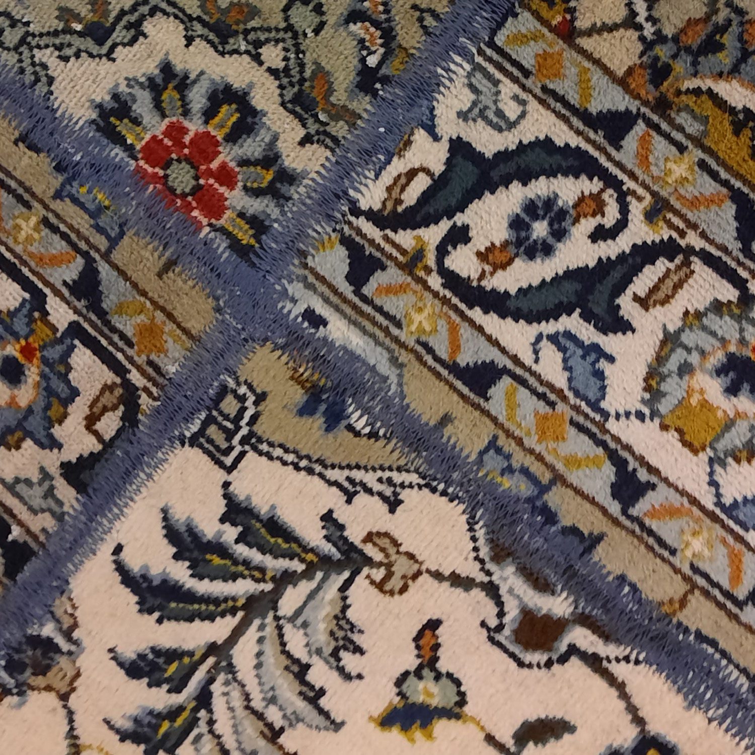 Price and Buy Vintage Persian Hand-Knotted Patchwork Carpet Geometric - Image 3