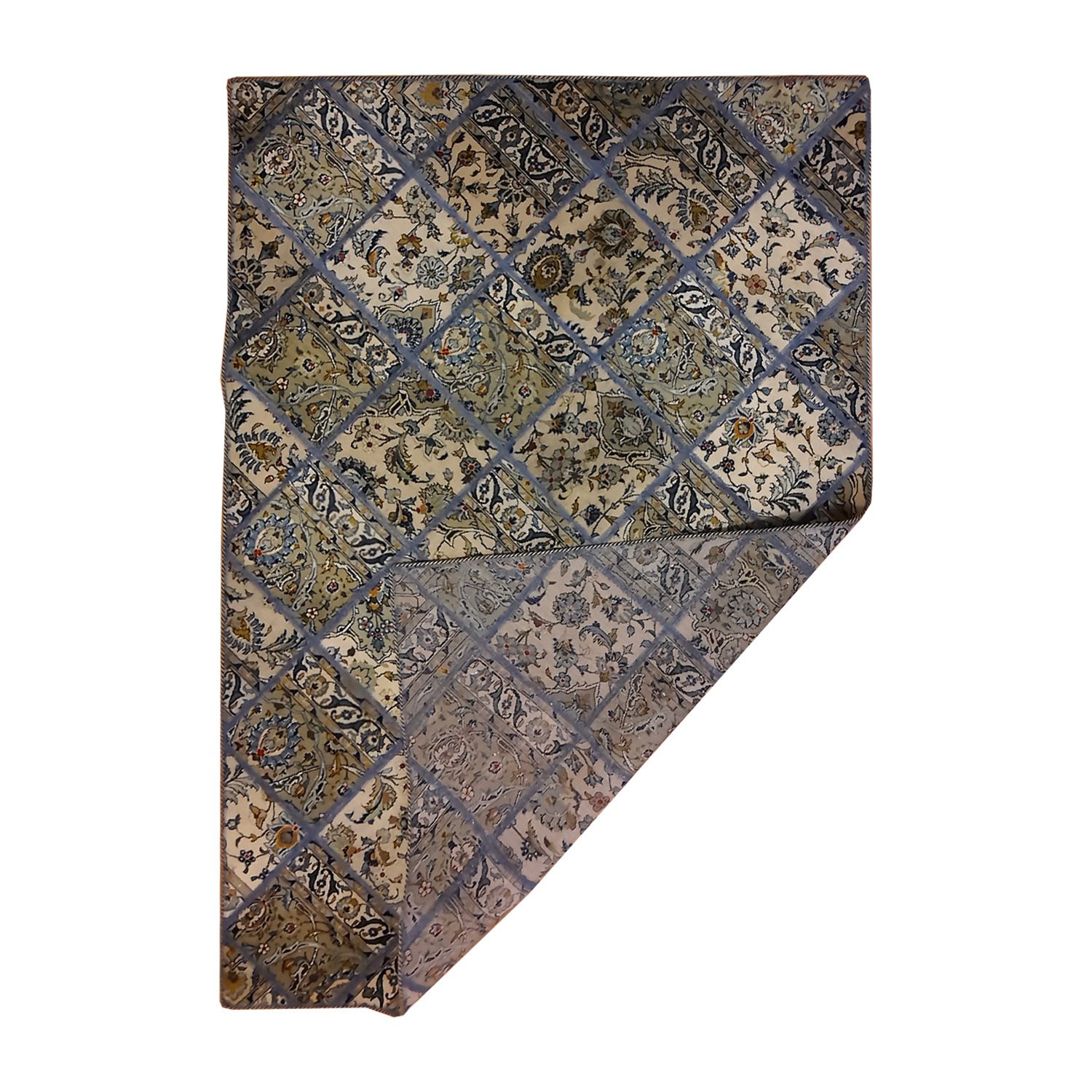 Price and Buy Vintage Persian Hand-Knotted Patchwork Carpet Geometric - Image 5