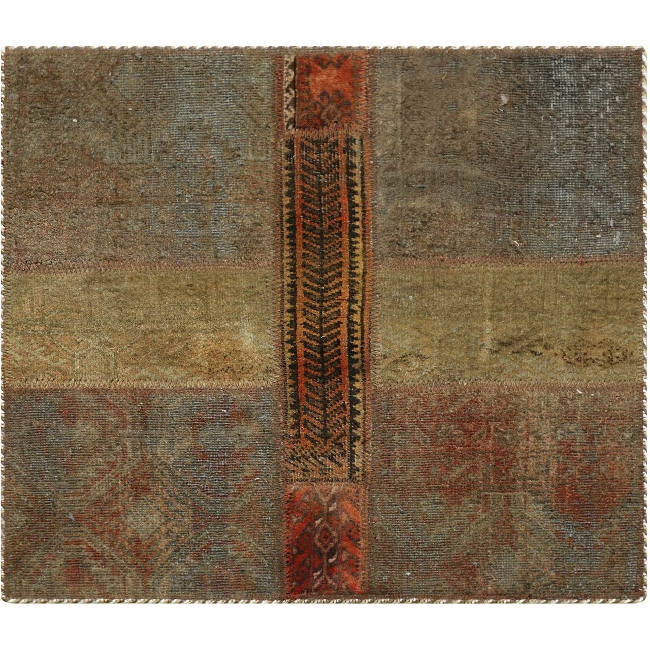Price and Buy Vintage Persian Hand-Knotted Patchwork Carpet Green - Image 3