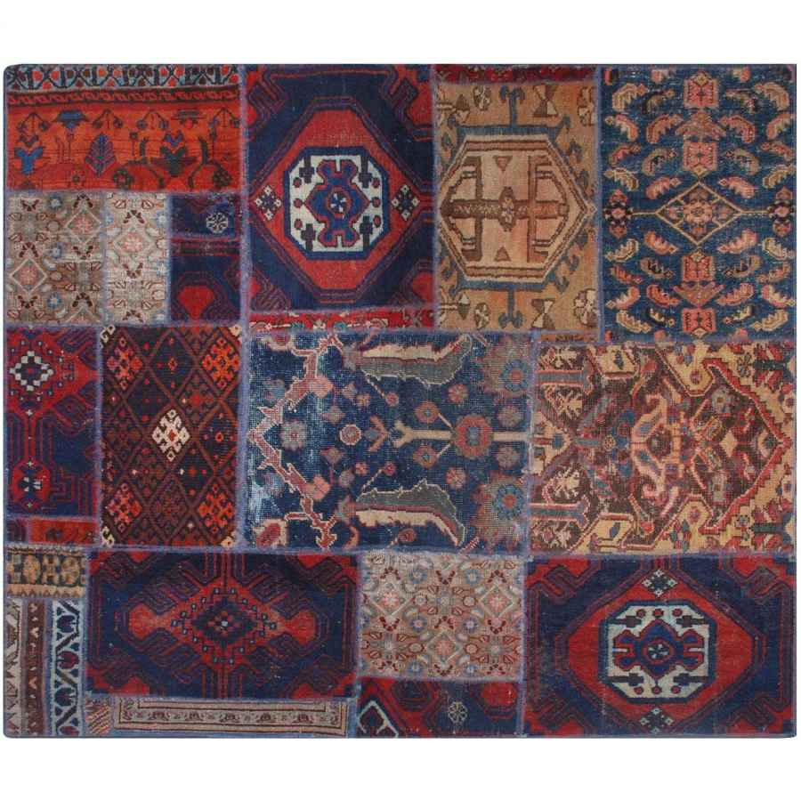 Price and Buy vintage Persian Hand-Knotted Patchwork Carpet Haris - Image 3