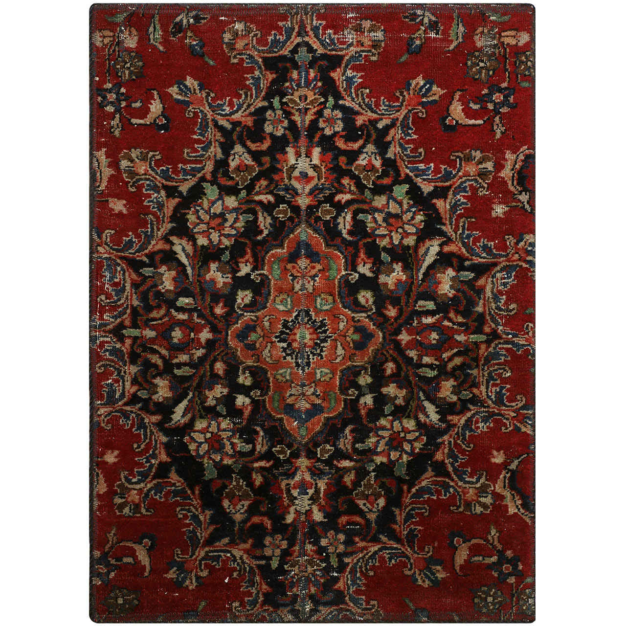 Price and Buy Vintage Persian Hand-Knotted Patchwork Carpet Heriz