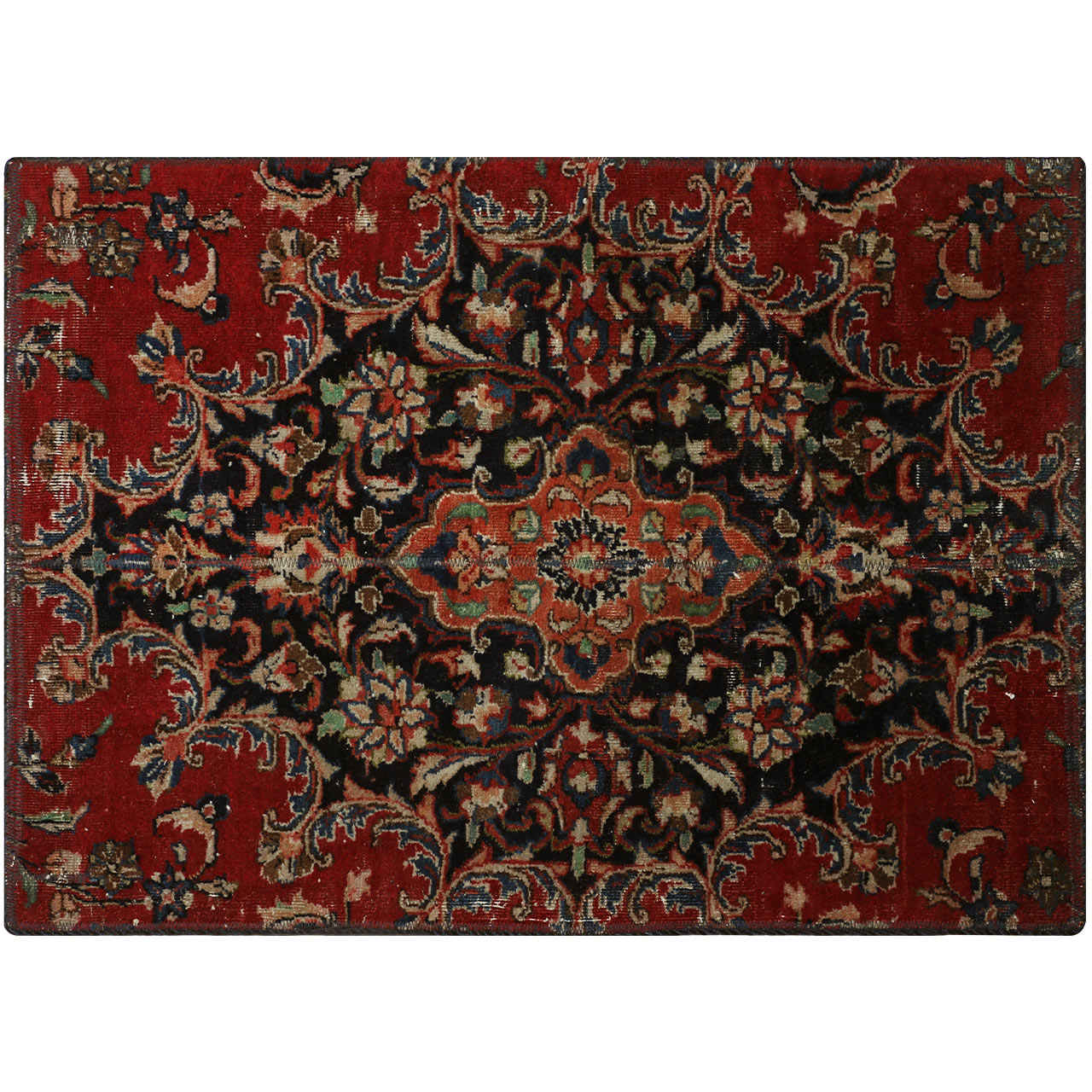 Price and Buy Vintage Persian Hand-Knotted Patchwork Carpet Heriz - Image 4