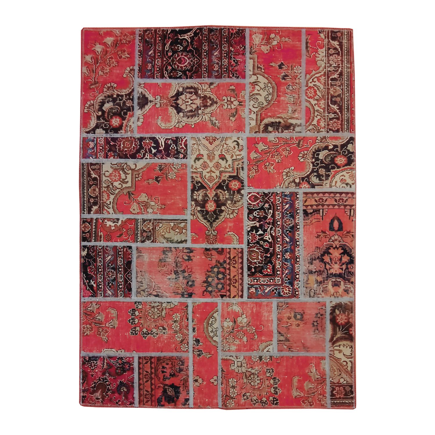 Price and Buy Vintage Persian Hand-Knotted Patchwork Carpet Magenta