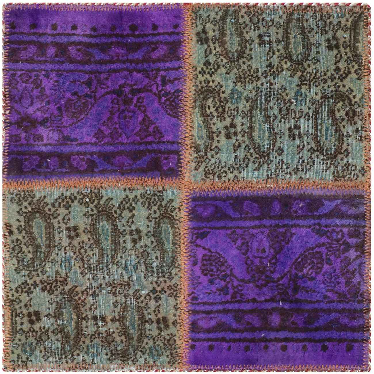 Price and Buy Vintage Persian Hand-Knotted Patchwork Carpet Paisley Purple